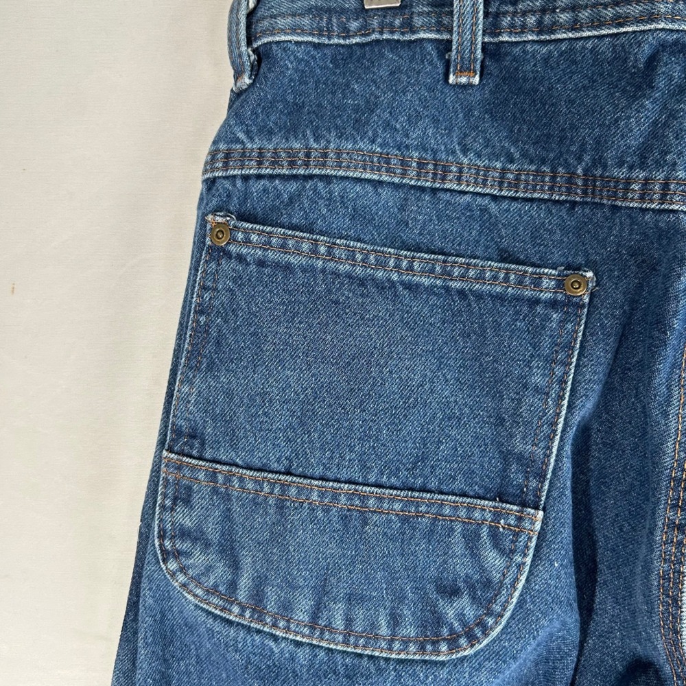 Key Mens Double Knee Logger Denim Carpenter Jeans Blue W36 L30 FS2818 - Picture 9 of 12